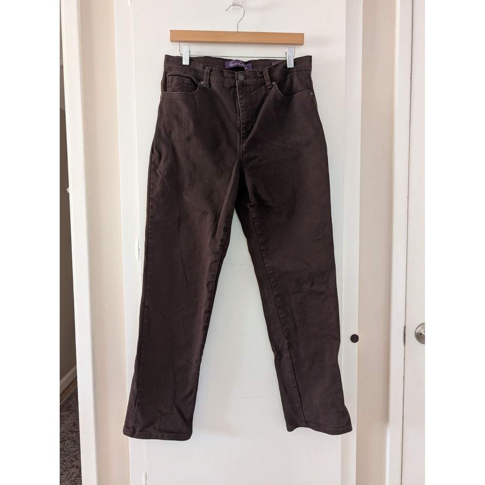 Gloria Vanderbilt Amanda Jeans Womens 10 Brown High Rise Tapered Stretch Denim - Picture 2 of 9